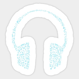 music notes headphone Sticker